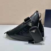 Prada Triangle Leather Shoulder Bag Black - 1