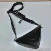 Prada Triangle Leather Shoulder Bag Black - 2