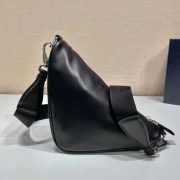 Prada Triangle Leather Shoulder Bag Black - 4