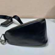 Prada Triangle Leather Shoulder Bag Black - 5