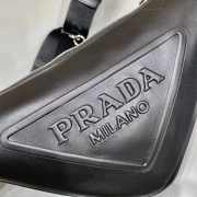 Prada Triangle Leather Shoulder Bag Black - 6