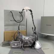 Balenciaga Le Cagole Handbag Silver Black 26CM - 1