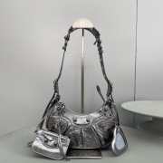 Balenciaga Le Cagole Handbag Silver Black 26CM - 5