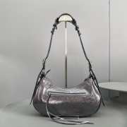 Balenciaga Le Cagole Handbag Silver Black 33CM - 4