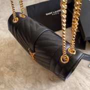 YSL Medium Envelope Bag Black 487206 24CM - 2