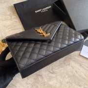 YSL Medium Envelope Bag Black 487206 24CM - 3