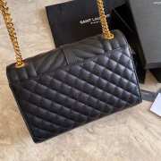 YSL Medium Envelope Bag Black 487206 24CM - 4