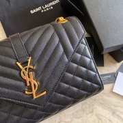 YSL Medium Envelope Bag Black 487206 24CM - 5