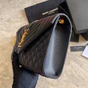 YSL Medium Envelope Bag Black 487206 24CM - 6