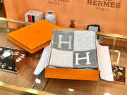 Hermes Wool Blanket Grey and White - 1