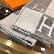 Hermes Wool Blanket Grey and White - 4