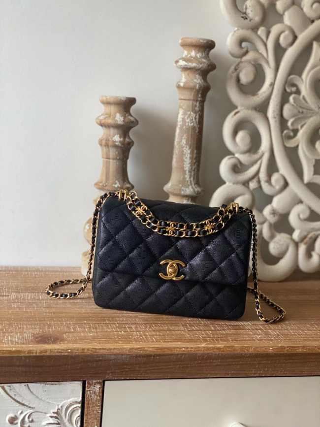 Chanel 22K Coco First Flap Bag Black 20cm - 1