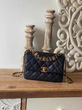 Chanel 22K Coco First Flap Bag Black 20cm