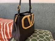 Valentino V Logo Bucket Bag Black 20cm - 4