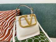 Valentino V Logo Bucket Bag White 20cm - 1