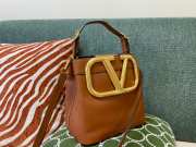 Valentino V Logo Bucket Bag Brown 20cm - 1