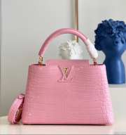 Louis Vuitton Capucines Crocodile Bag 31cm Pink  - 1