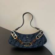 Fendi O'Lock Swing Shoulder Bag Blue 32cm - 1