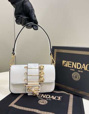 Fendi X Varsace Axillary Bag White 20cm