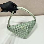 Prada Triangle Crystal-embellished Mini Bag Green - 6