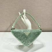 Prada Triangle Crystal-embellished Mini Bag Green - 4