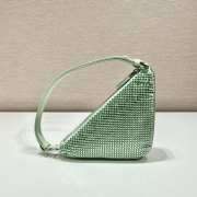 Prada Triangle Crystal-embellished Mini Bag Green - 3