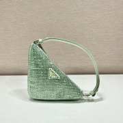 Prada Triangle Crystal-embellished Mini Bag Green - 2