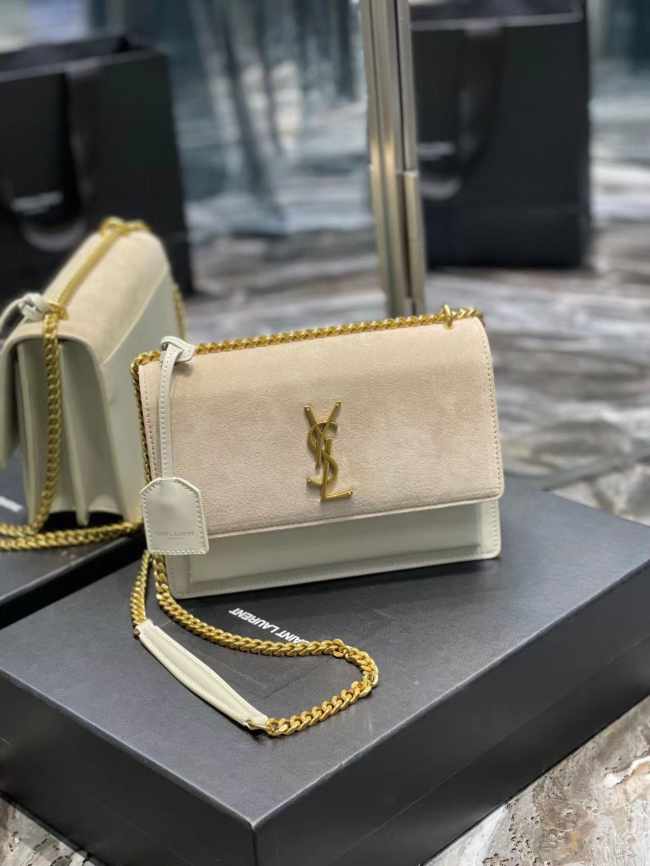 YSL Sunset Shoulder Bag White 22cm - 1