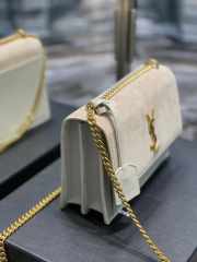 YSL Sunset Shoulder Bag White 22cm - 2