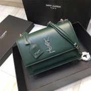 YSL Sunset Leather Crossbody Green Bag 22cm - 1