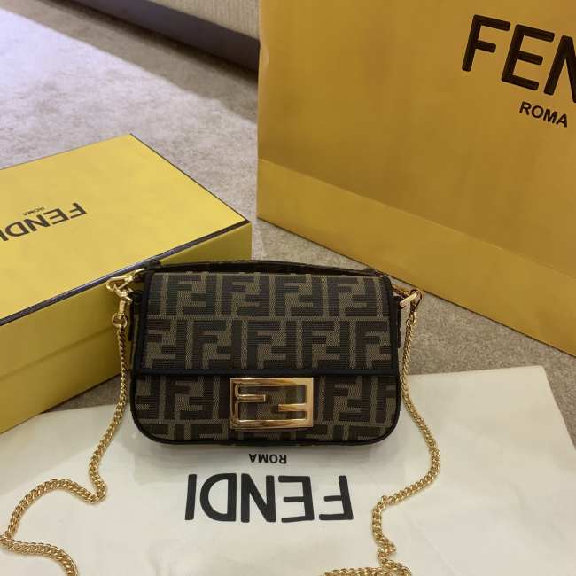 Fendi Mini Baguette Brown Bag 8BS01 - 1