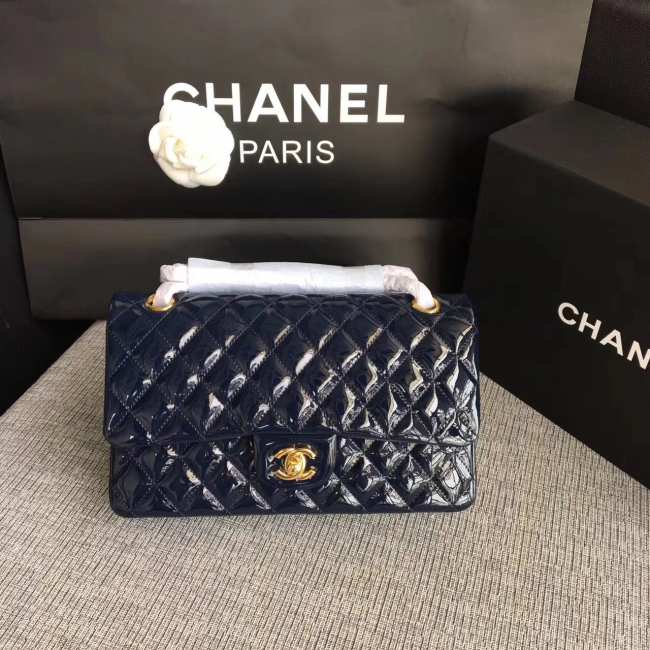 Chanel Flap Navy Blue Bag With Gold Hardware 25cm - 1