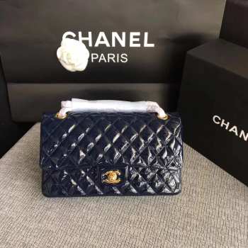 Chanel Flap Navy Blue Bag With Gold Hardware 25cm