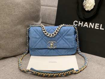 Chanel 19 Demin Bag 26cm Blue