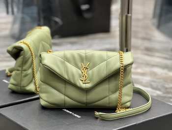 YSL Loulou Puffer Bag Green 23CM