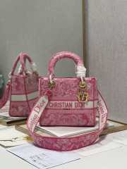 Dior Medium Lady D-Lite Bag Rose Pink 24cm - 1