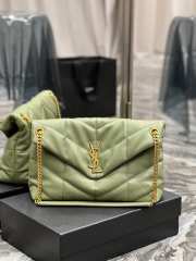 YSL Loulou Puffer Bag Green 35cm  - 1