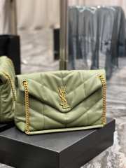 YSL Loulou Puffer Bag Green 35cm  - 6