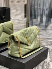 YSL Loulou Puffer Bag Green 35cm  - 5