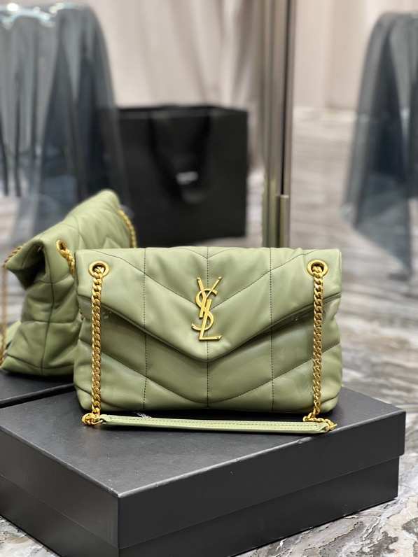 YSL Loulou Puffer Bag Green 29cm - 1