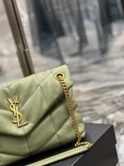 YSL Loulou Puffer Bag Green 29cm - 3