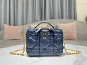 Dior Caro Box Bag with Chain Royal Blue 18cm - 5