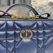 Dior Caro Box Bag with Chain Royal Blue 18cm - 3