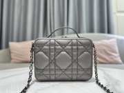 Dior Caro Box Bag with Chain Grey 18cm - 5