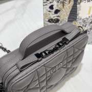 Dior Caro Box Bag with Chain Grey 18cm - 4