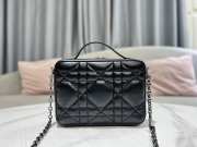 Dior Caro Box Bag with Chain Black 18cm - 2