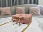 Dior Caro Box Bag with Chain Pink 18cm - 4