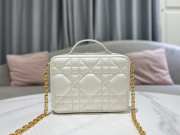 Dior Caro Box Bag with Chain White 18cm - 5