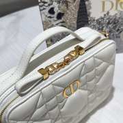 Dior Caro Box Bag with Chain White 18cm - 3