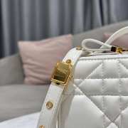 Dior Caro Box Bag with Chain White 18cm - 4